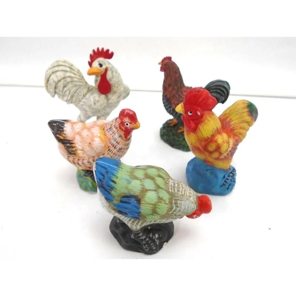 Vintage Clay Critters Rooster Lafayette IN Ceramic Resin Figurines